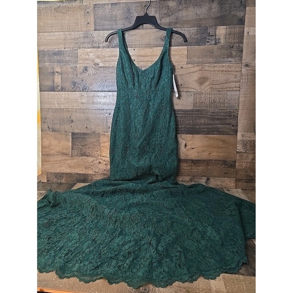 NWT Nicole Miller VTG Y2K Lace Gown Forest Fairy Green Prom Formal Women Size 0